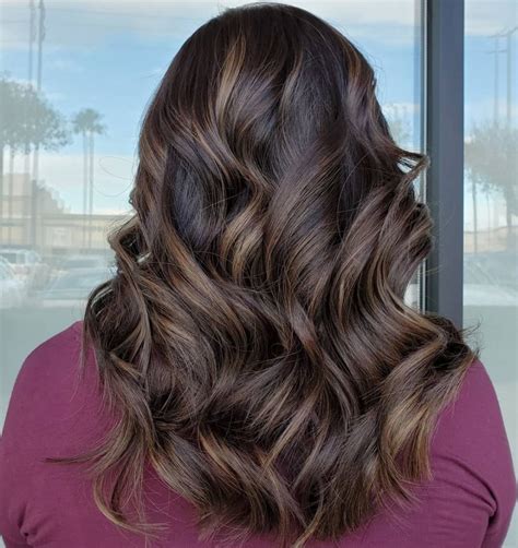 dark brown hair with ash highlights